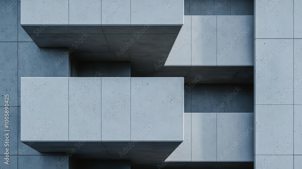 Poster concrete apartment with minimal design emphasizing clean and functional urban design