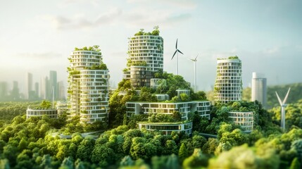 Obraz premium Sustainable Healthcare Innovations: Integrating Green Infrastructure, Advanced Medical Technology, and Renewable Energy Solutions