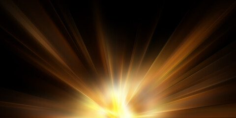 Abstract orange background with sun outburst with rays of light spreading
