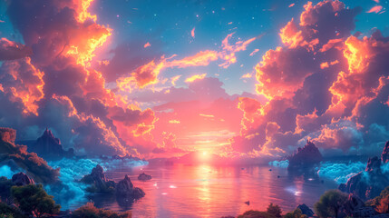 Fototapeta premium Traveling the world. Surreal fantasy artwork. impossible art