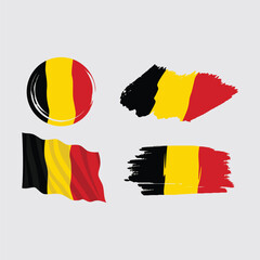 vector set belgium flag