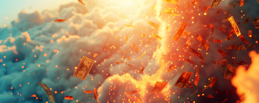 The sky is falling! No, it's just money! A tornado of cash is raining down from the heavens. Is it a sign of the apocalypse, or just a really good deal?