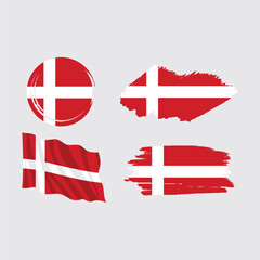 vector set denmark flag