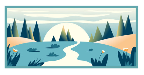 Sunrise Over Green Hills Pathway