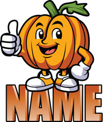 mascot logo of pumpkin isolated on white background 