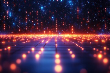 Obraz premium Digital Rain of Characters