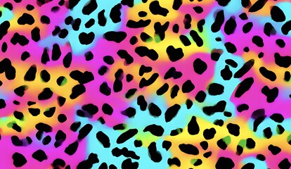 Obraz premium leopard pattern colored background bright print for clothes
