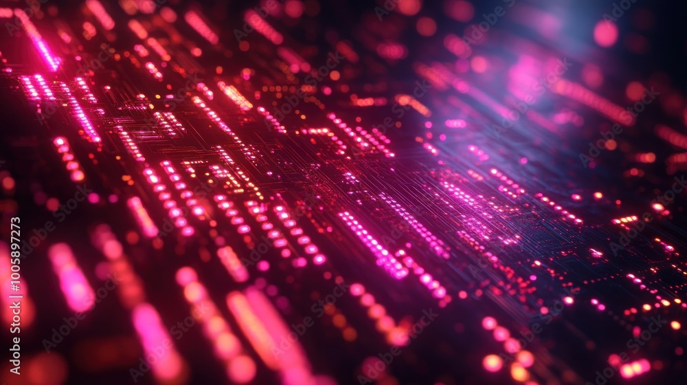 Poster abstract circuitry with glowing lines