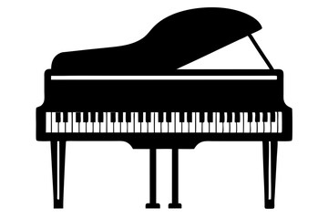 Piano | vector silhouette illustration on white background