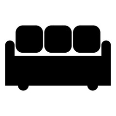 Sofa icon illustration. Sofa icon airpot sofa outline black vector design. Glyph icon. Sectional leather couch. Furnishing for living room. Modern contemporary home furniture.