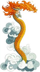 Fototapeta premium Mythical Chinese Dragon Illustration