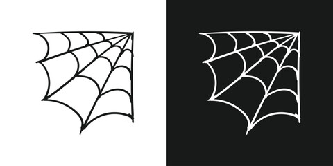 Halloween spider web doodle lines hand drawing vector illustration