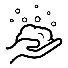 Hand line icon. world hand washing day line icon