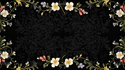 black and white floral background