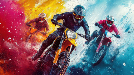 Design a colorful and energetic sports advertisement poster for an extreme sports event