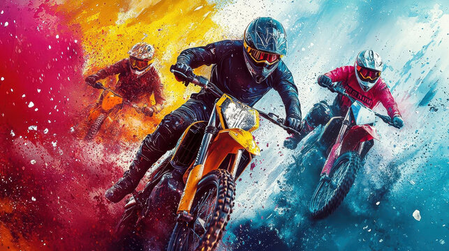 Design a colorful and energetic sports advertisement poster for an extreme sports event