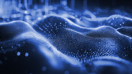 Design a holo abstract 3D visualization of music, with shapes reacting to sound waves