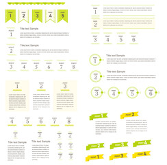 チラシやウェブで使うポイントやフローに使えるデザイン
