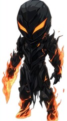 Fiery Demon Warrior Illustration