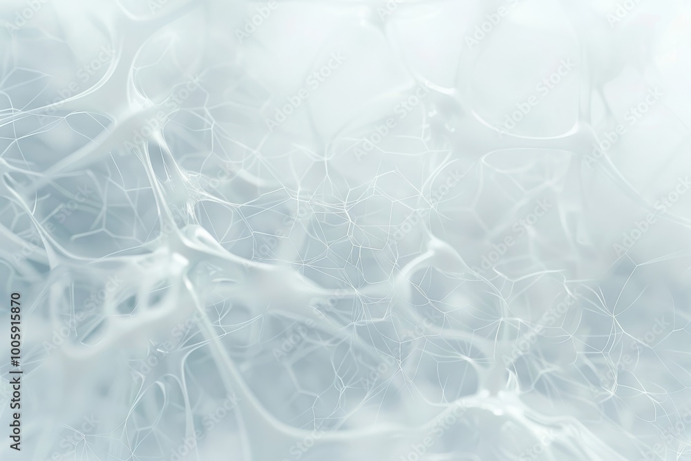Poster delicate web of intertwining fibers illuminated by soft light in an ethereal, dreamlike atmosphere c