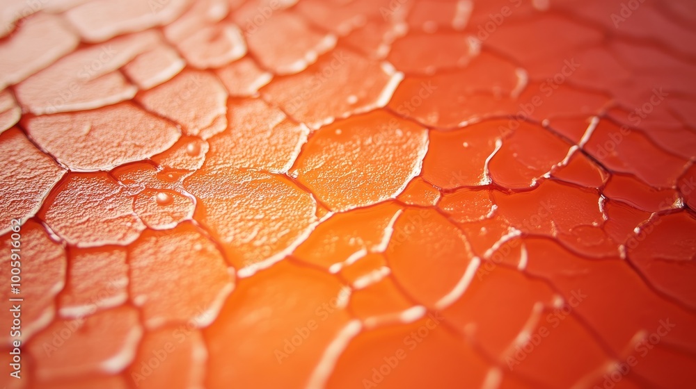 Poster close-up of textured orange surface showcasing intricate patterns and shiny details. ideal for creat