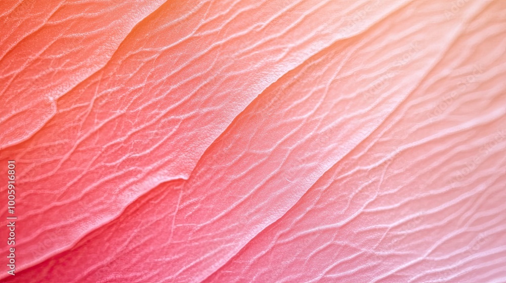 Poster close-up view of a delicate petal showcasing gradient hues and textured patterns that highlight natu