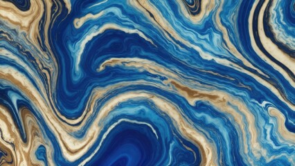 Obraz premium Brown and gold marble abstract background texture. Indigo ocean blue marbling natural luxury style