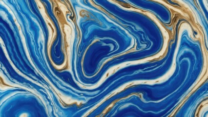 Obraz premium Brown and gold marble abstract background texture. Indigo ocean blue marbling natural luxury style