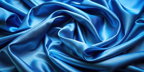 Fototapeta premium Blue satin fabric with a luxurious sheen and smooth texture, satin, fabric, blue, luxurious, shiny, smooth, elegant, textile