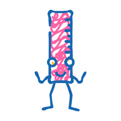 ruler school character doodle icon sketch vector. ruler school character sign. isolated symbol illustration