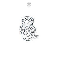 Mermaid icon symbol vector illustration isolated on white background