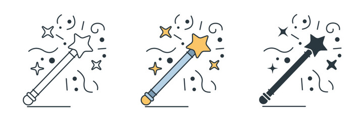 Magic Wand icon symbol vector illustration isolated on white background