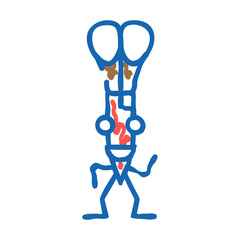 scissors school character doodle icon sketch vector. scissors school character sign. isolated symbol illustration