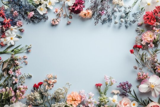 Floral design invitation template mockup for cards