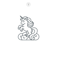 Unicorn icon symbol vector illustration isolated on white background