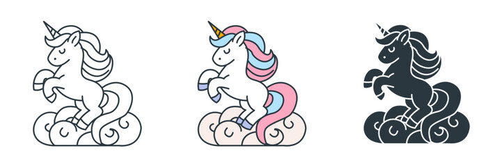 Unicorn icon symbol vector illustration isolated on white background