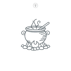 Cauldron icon symbol vector illustration isolated on white background