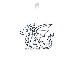 Dragon icon symbol vector illustration isolated on white background