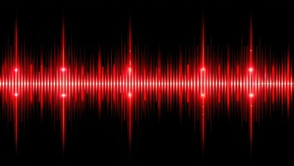 Visual representation of podcast audio signals in red color on a black background , sound waves, visual, podcast, audio