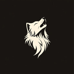 Wolf silhouette logo icon Howling predator sign Wild canine animal symbol design