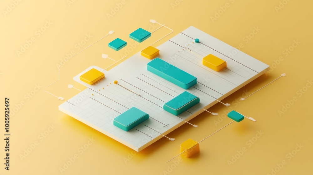 Aufkleber 3d bar graph with colorful bars and controls, representing data visualization.