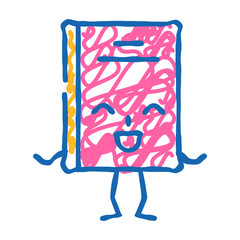 book stationery character doodle icon sketch vector. book stationery character sign. isolated symbol illustration