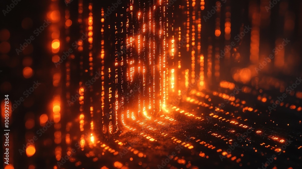 Poster abstract digital code background