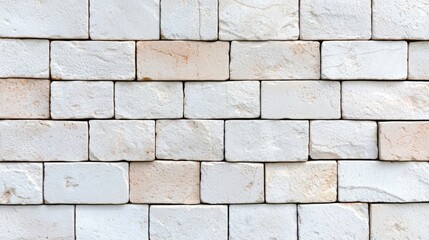 Fototapeta premium Textured White Brick Wall Background for Design Projects