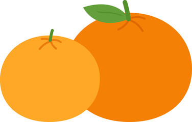 Whole orange with leaves vector.