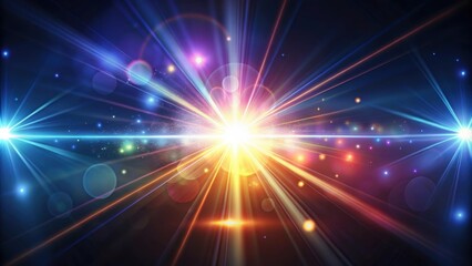 Obraz premium Shiny lights and optical lens flares creating a visually stunning effect, shiny, lights, optical, lens, flares, glow