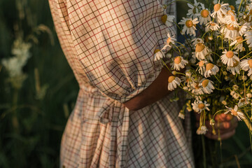 person with a bouquet of flowers