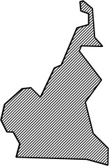 hatch line drawing of cameroon map.