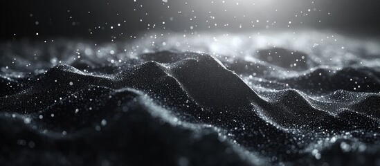 Abstract Black and White Particle Landscape