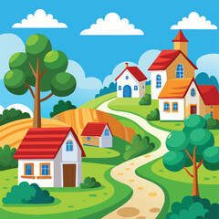 Fototapeta premium house on the hill